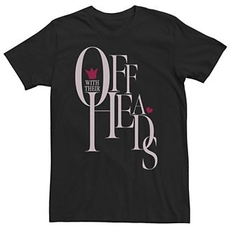 Disney's Alice In Wonderland Off With Their Heads Text Stack Men's Tee