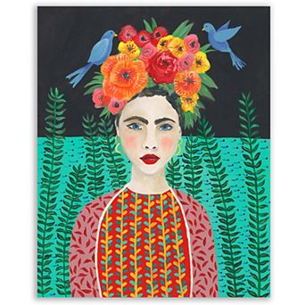 COURTSIDE MARKET Frida Headdress II Canvas Wall Art