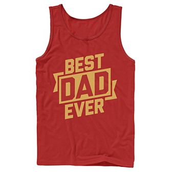 Men's Father's Day Best Dad Ever Gold Ribbon Tank Top