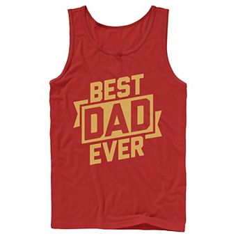 Men's Father's Day Best Dad Ever Gold Ribbon Tank Top