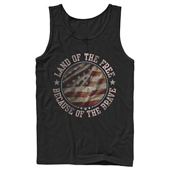 Men's Land Of The Free Because Of The Brave USA Tank Top