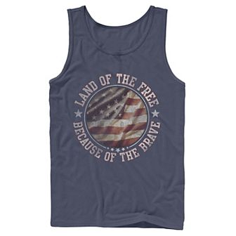 Men's Land Of The Free Because Of The Brave USA Tank Top