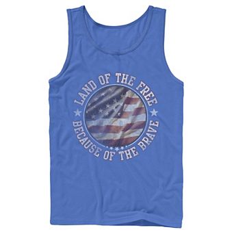 Men's Land Of The Free Because Of The Brave USA Tank Top