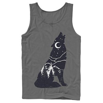 Men's Wolf Howl Silhouette Fill Tank Top