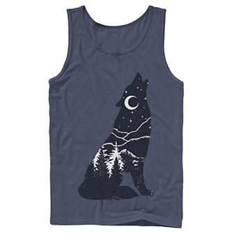 Men's Wolf Howl Silhouette Fill Tank Top