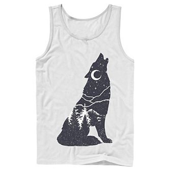Men's Wolf Howl Silhouette Fill Tank Top