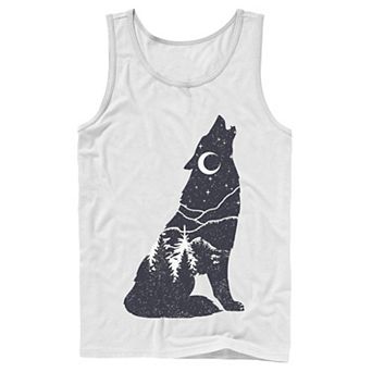 Men's Wolf Howl Silhouette Fill Tank Top