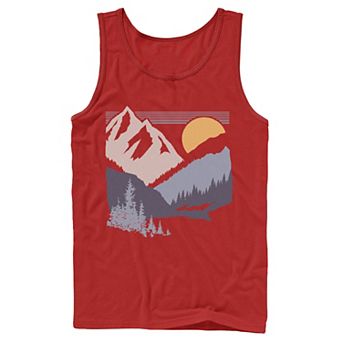 Men's Slanted Sun And Mountains Tank Top