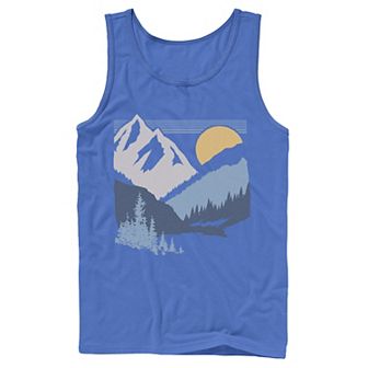 Men's Slanted Sun And Mountains Tank Top
