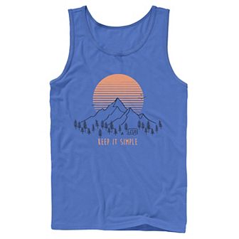Men's Keep It Simple Snowy Mountain Sunset Sketch Tank Top