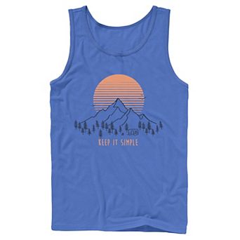 Men's Keep It Simple Snowy Mountain Sunset Sketch Tank Top
