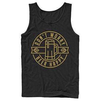 Men's Don't Worry Beer Happy Circle Tank Top
