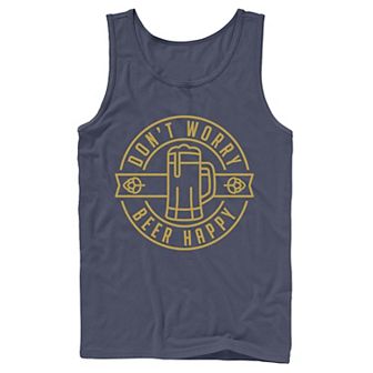 Men's Don't Worry Beer Happy Circle Tank Top