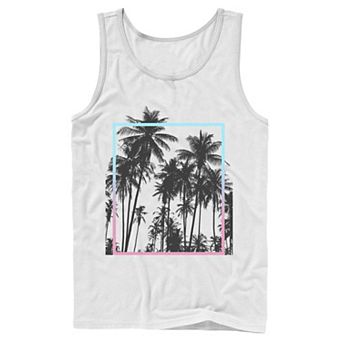 Men's Paradise Palm Trees Gradient Box Design Tank Top