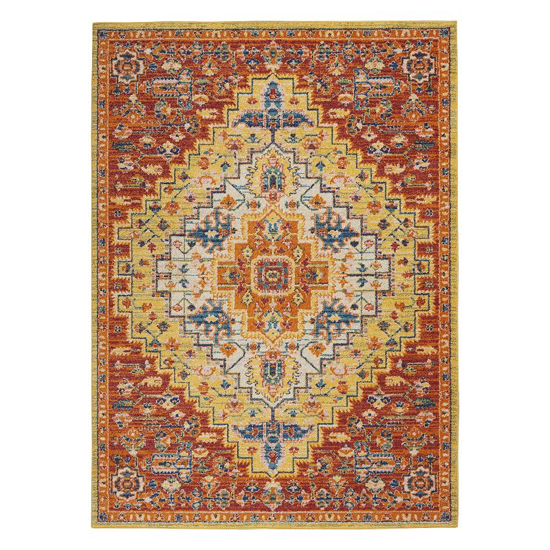Nourison Allur Medallion Area Rug, Red, 9X12 Ft