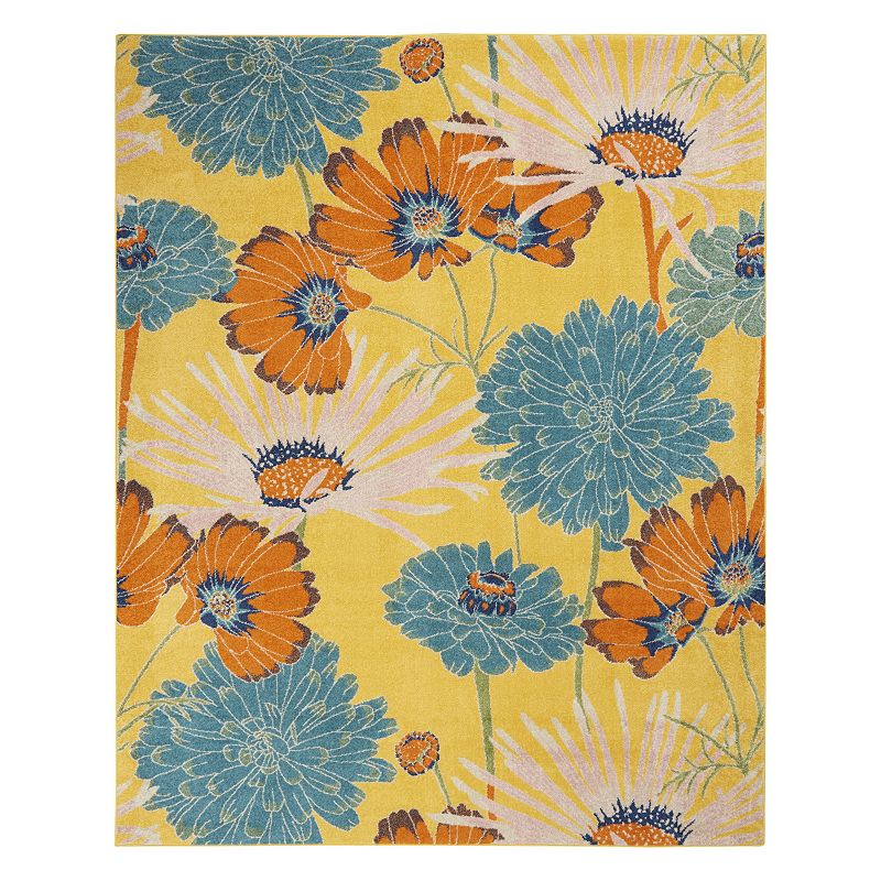 Nourison Allur Floral Area Rug, Yellow, 9X12 Ft