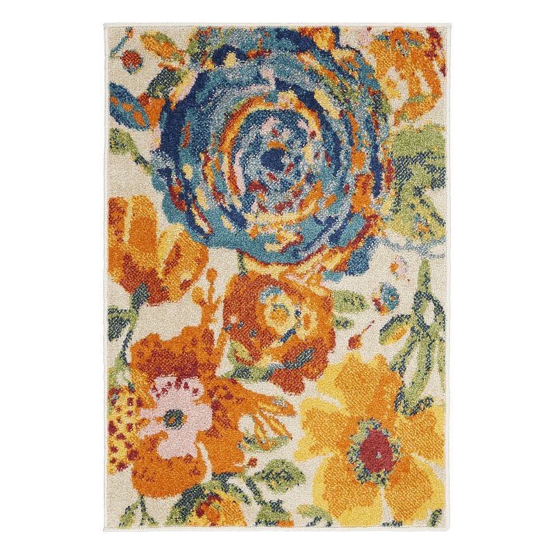 Nourison Allur Watercolor Area Rug, White, 9X12 Ft