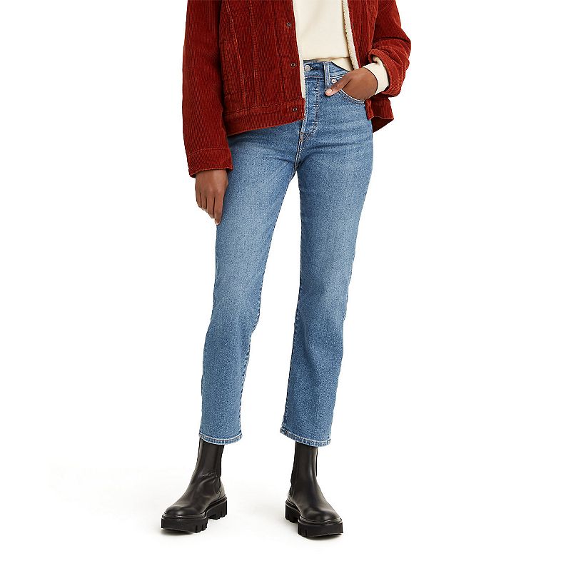 Levi's Women's Wedgie Straight-Leg High Rise Cropped Jeans