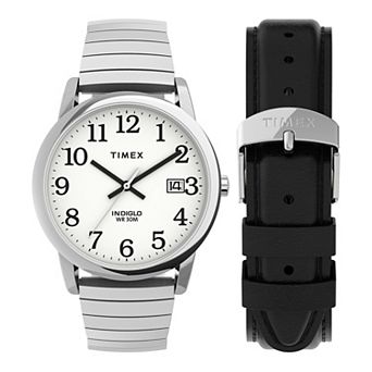 Timex® Easy Reader® Men's Expansion Band Watch & Leather Strap Box Set - TWG025400JT