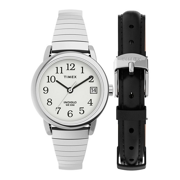 Timex Easy Reader Women s Expansion Band Watch Leather Strap