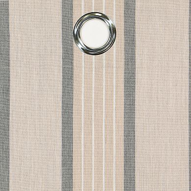 Sunbrella Cove Stripe Indoor/Outdoor UV Resistant Grommet Window Curtain