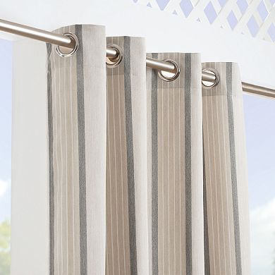 Sunbrella Cove Stripe Indoor/Outdoor UV Resistant Grommet Window Curtain