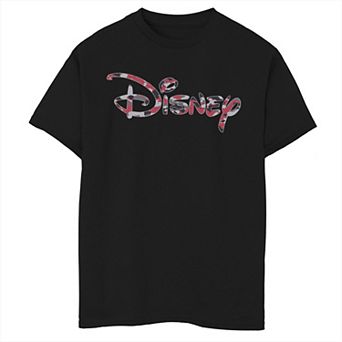 Disney's Boys 8-20 Red Camouflage Logo Graphic Tee