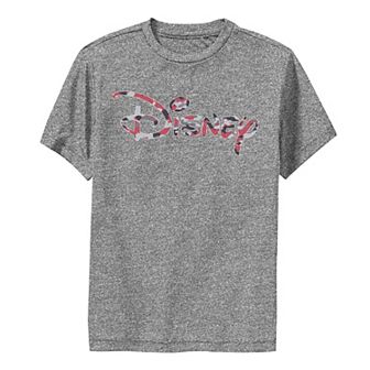 Disney's Boys 8-20 Red Camouflage Logo Performance Graphic Tee