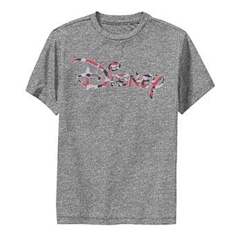 Disney's Boys 8-20 Red Camouflage Logo Performance Graphic Tee