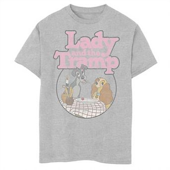 Disney's Lady & The Tramp Boys 8-20 Table Scene Portrait Logo Graphic Tee