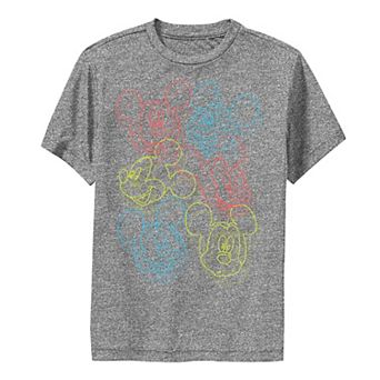 Disney's Mickey Mouse Boys 8-20 Colorful Line Art Collage Performance Graphic Tee