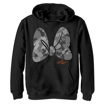 Disney's Minnie Mouse Boys 8-20 Camouflage Logo Graphic Fleece Hoodie