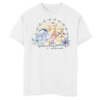 Disney's Winnie The Pooh & Friends Boys 8-20 Floral Portrait Graphic Tee