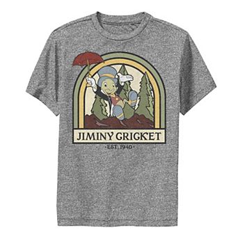 Disney's Pinocchio Boys 8-20 Jiminy Cricket Established 1940 Performance Graphic Tee