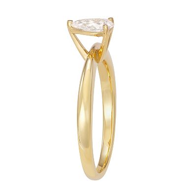 Made For You 10k Gold 1/2 Carat T.W. Pear-Cut Lab-Grown Diamond Solitaire Ring
