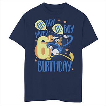 Disney's Donald Duck Boys 8-20 Happy 6th Birthday Oh Boy Oh Boy Graphic Tee