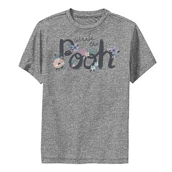 Disney's Winnie The Pooh Boys 8-20 Floral Cursive Name Text Performance Graphic Tee