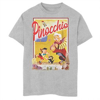 Disney's Pinocchio Boys 8-20 Vintage Storybook Poster Graphic Tee