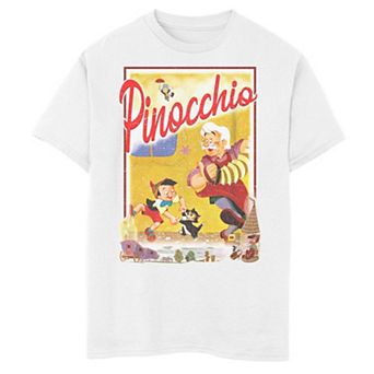 Disney's Pinocchio Boys 8-20 Vintage Storybook Poster Graphic Tee