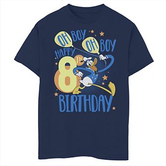 Disney's Donald Duck Boys 8-20 Happy 8th Birthday Oh Boy Oh Boy Graphic Tee