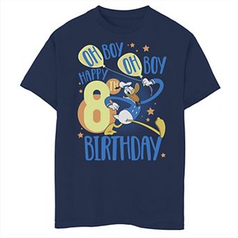 Disney's Donald Duck Boys 8-20 Happy 8th Birthday Oh Boy Oh Boy Graphic Tee