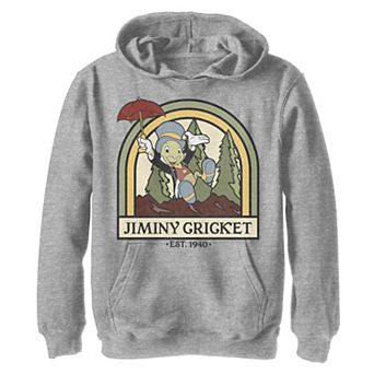 Disney's Pinocchio Boys 8-20 Jiminy Cricket Established 1940 Graphic Fleece Hoodie