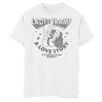 Disney's Lady & The Tramp Boys 8-20 A Love Story Doggone Happiest Graphic Tee