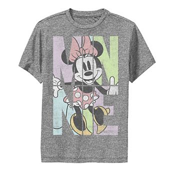 Disney's Minnie Mouse Boys 8-20 Name Art Fill Pastels Performance Graphic Tee