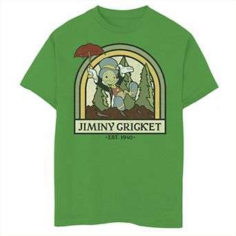Disney's Pinocchio Boys 8-20 Jiminy Cricket Established 1940 Graphic Tee