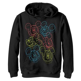 Disney's Mickey Mouse Boys 8-20 Colorful Line Art Collage Graphic Fleece Hoodie