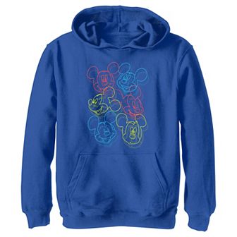 Disney's Mickey Mouse Boys 8-20 Colorful Line Art Collage Graphic Fleece Hoodie