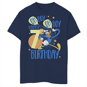 Disney's Donald Duck Boys 8-20 Happy 7th Birthday Oh Boy Oh Boy Graphic Tee