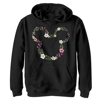 Disney's Mickey Mouse & Friends Boys 8-20 Mickey Floral Outline Graphic Fleece Hoodie
