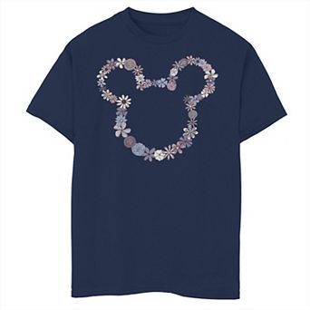Disney's Mickey Mouse & Friends Boys 8-20 Mickey Floral Outline Graphic Tee